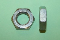 M12 x 1.5 Hex C/F Locknut in zinc plated steel. General application.