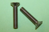 M5 x 25mm screw: flat, countersunk, hex-socket head in stainless steel.  General application.