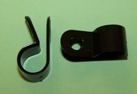 Plastic 'P' clip for 6.0mm cable/pipe.  General application.