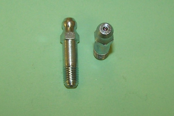 Grease Nipple, 1/4 unf, long straight. General application.