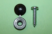 Number Plate Screws-Self-tappers with hinged black plastic caps