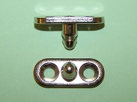 Lift the Dot stud with two screw base (Thick) in nickel plate, used with Nos. 608 and 708A combination. General application