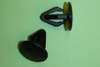 Retaining Clip,  Head Diameter: 18mm, Stem Length: 18mm, Snaps Into 8mm Hole, Panel Thickness: 7mm.  Mazda