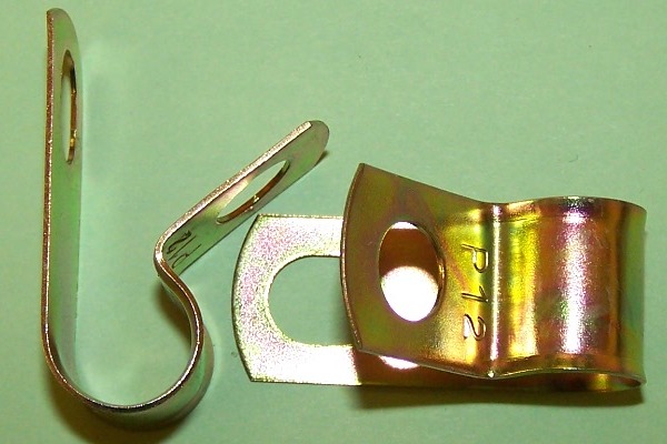 P'-Clip in zinc plated steel, 12.7mm x 8.5mm hole dia. General application.