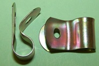 P'-Clip in zinc plated steel, 9.6mm x 4.8mm hole dia. General application.