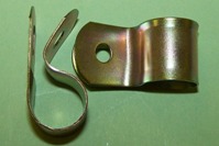 P'-Clip in zinc plated steel, 12.7mm x 4.8mm hole dia. General application.