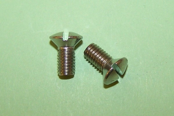 M5 x 10mm screw: raised, countersunk, slotted in stainless steel.  General application.