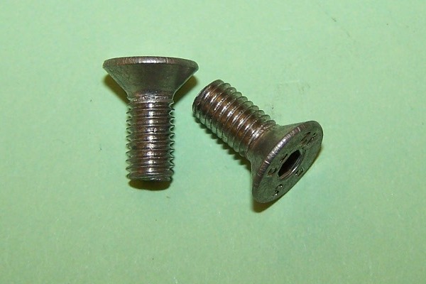 M5 x 12mm screw: flat, countersunk, hex-socket head in stainless steel.  General application.