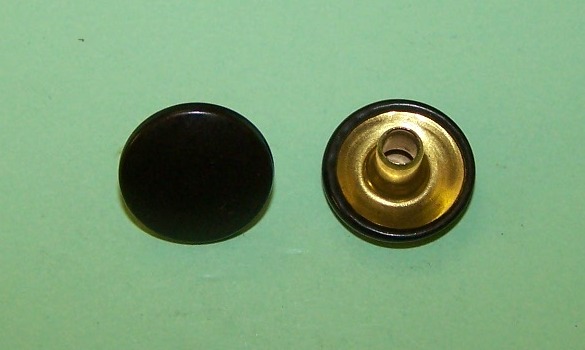 Durable Dot button, head size 14.0mm in Ebanol black.  General application.