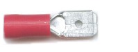 Push-on males 6.3mm, for cable size 0.5mm-1.5mm, in red