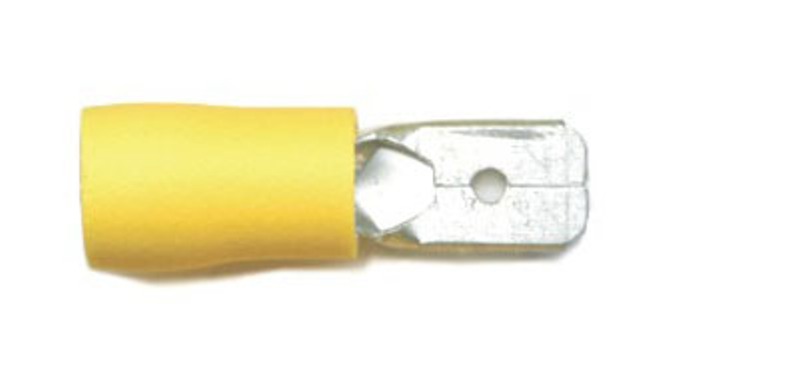 Push-on males 6.3mm, for cable size 4mm-6mm, in yellow