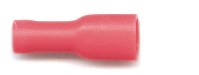 Push-on females, fully insulated 4.8mm, for cable size 0.5mm-1.5mm, in red