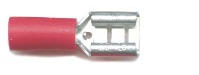 Push-on females 6.3mm, for cable size 0.5mm-1.5mm, in red