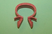 Plastic Omega Clip  Inside diameter 13.0mm, panel hole 6.0mm, in pink