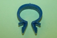 Plastic Omega Clip  Inside diameter 14.0mm, panel hole 6.0mm, in blue