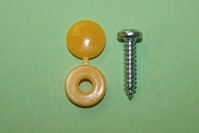 Number Plate Screws-Self-tappers with hinged yellow plastic caps