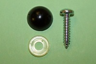Number Plate Screws-Self-tappers with Domes + Cups. Black