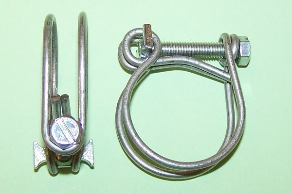 Twin Wire Hose Clamp, mild steel, zinc plated, for hoses 43-47mm. General application.